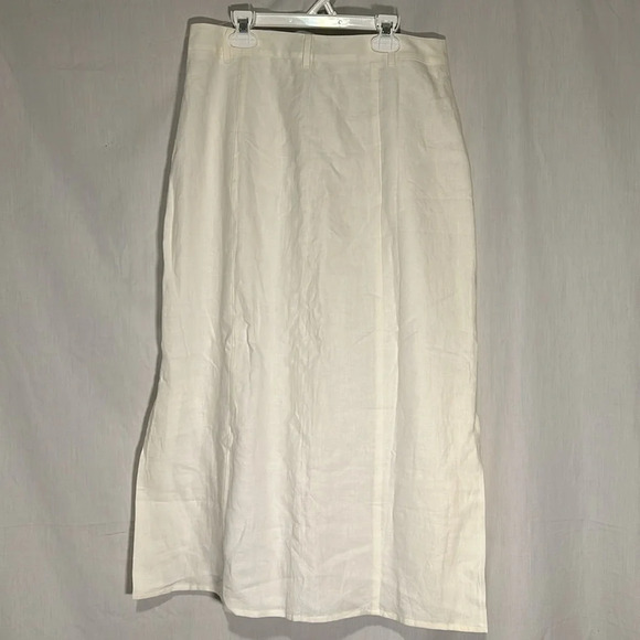 NWT Talbots linen full length button down skirt size 8p - Picture 2 of 7